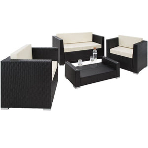 Rattan Lounge München schwarz
