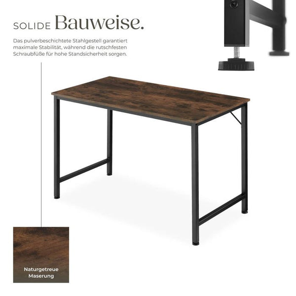 Schreibtisch Jenkins Industrial Holz dunkel, rustikal 120 cm