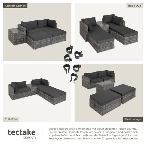 Rattan Lounge San Domino hellgrau/dunkelgrau
