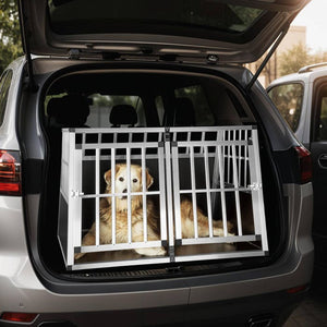 Hundetransportbox doppel mit schräger Rückwand ohne Trennwand