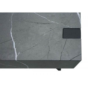 Beistelltisch Kaffeetisch Nachttisch Loungetisch Couchtisch, Eisen MDF 50x55x50cm ~ Marmor-Optik grau