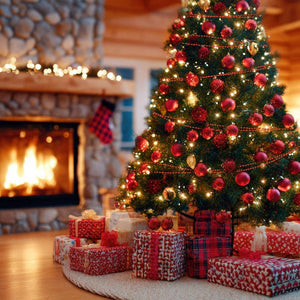 Set of 86 red Christmas baubles