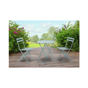 dameco Bistro Set Metall Gartentisch und 2 Stühle türkis matt