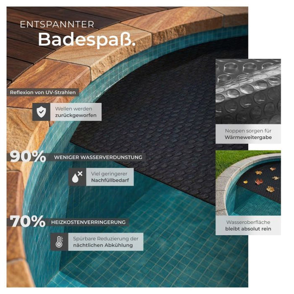 Pool-Solarfolie rund schwarz Ø 250 cm