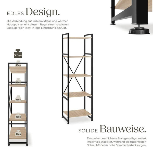 Regal Manchester Industrial Holz hell, Eiche Sonoma