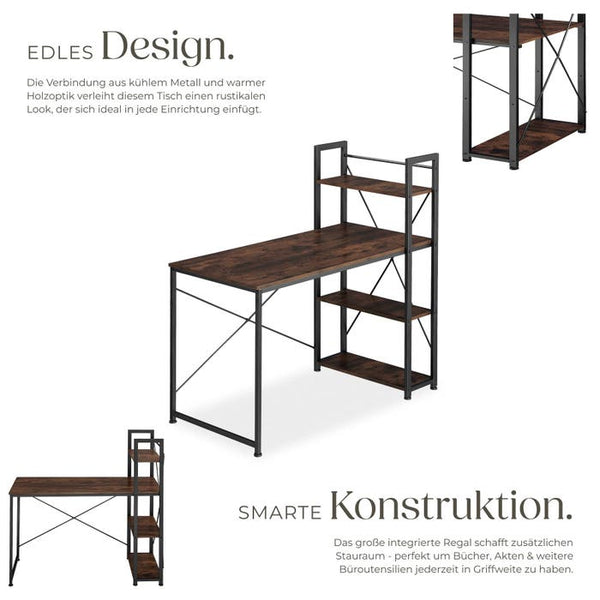 Computer-Schreibtisch Hershey Industrial Holz dunkel, rustikal