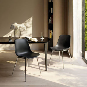 Kunststoffstuhl Mave schwarz/chrom 2er Set