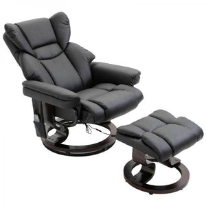 Relaxsessel mit Massagefunktion Fusshocker Massagesessel Liegefunktion Schwarz