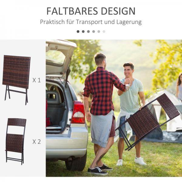 Bistroset Polyrattan 3 tlg. Sitzgarnitur Balkonset