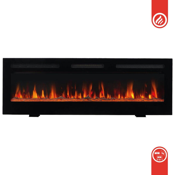 KAMINIO 3-in-1 Elektrokamin MARLON mit Heizung, 3D-Flammeneffekt - 50 Zoll