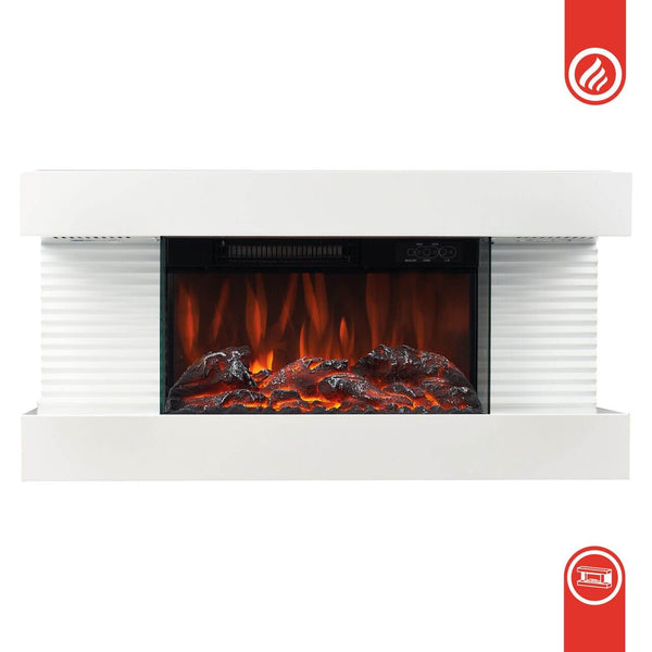 KAMINIO Elektrokamin LIZ - mit Heizung, 3D-Flammeneffekt Weiss