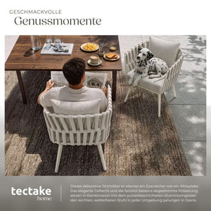 Gartenstuhl Lugano Rope-Design Aluminium beige, 2er Set
