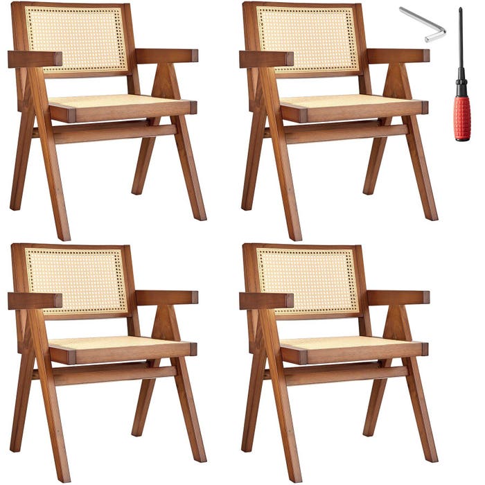 Fauteuil Lissy, chêne foncé, lot de 4 