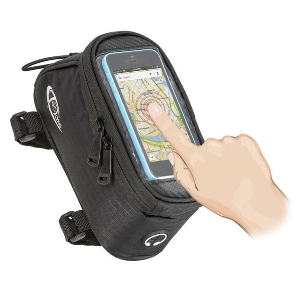 Fahrradtasche mit Rahmen-Befestigung für Smartphones schwarz 18 x 8,5 x 8,5 cm