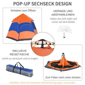 Doppelwandzelt Quick-Up-Zelt wasserdicht mit Tragetasche Moskitonetz