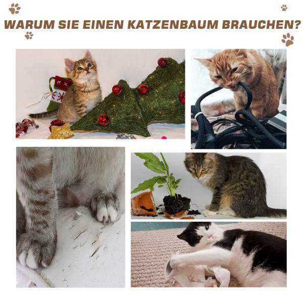 Katzenbaum Spielbaum Kratzstamm mit Plattform Sisal Lammkaschmir Hellbraun