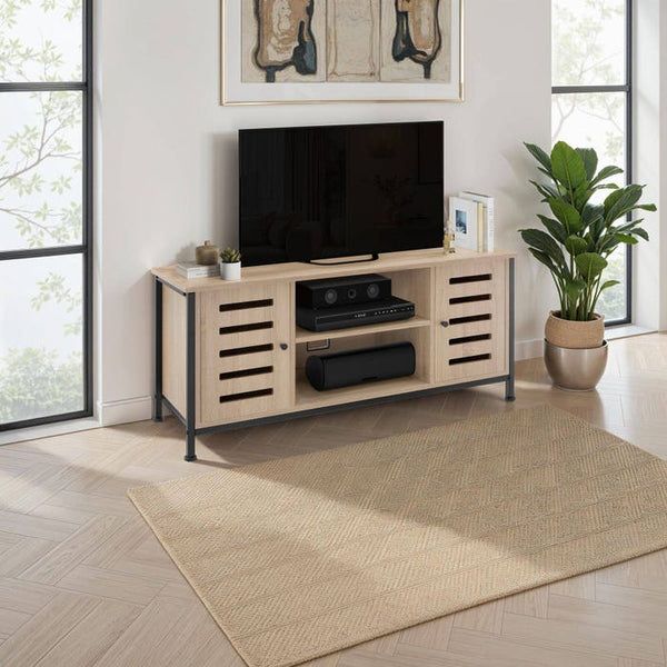 TV-Board Carlow Industrial Holz hell, Eiche Sonoma