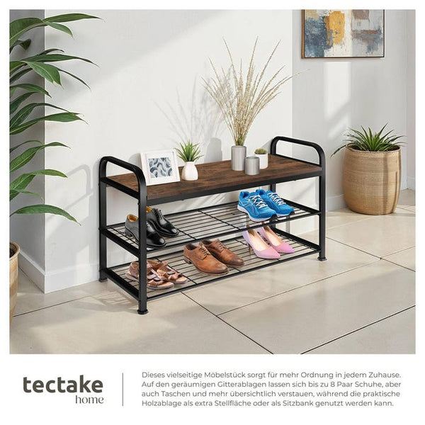 Southampton shoe rack - Industrial dark brown 