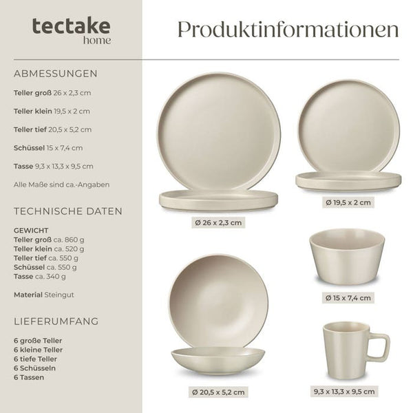 Kombiservice Una taupe 30-tlg.