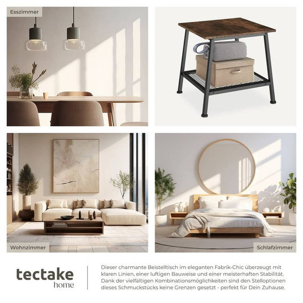 Beistelltisch Bedford Industrial Holz dunkel, rustikal