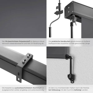 Eloise vertical awning, dark grey, 180 x 250 cm 