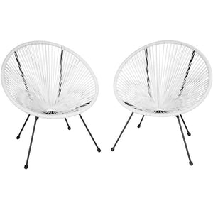 2 Gartenstühle Santana mit Tisch weiss