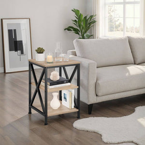 Beistelltisch Nottingham Industrial Holz hell, Eiche Sonoma
