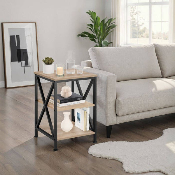 Beistelltisch Nottingham Industrial Holz hell, Eiche Sonoma
