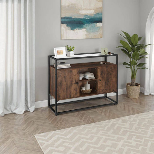 Sideboard Oldham 100x38x80,5cm Industrial dunkelbraun