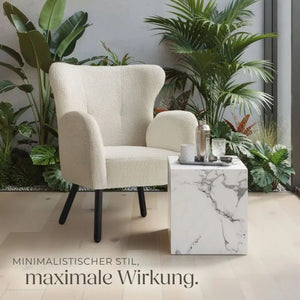 Couchtisch Lasley Würfel Marmor Optik weiss 45 x 45 x 50 cm