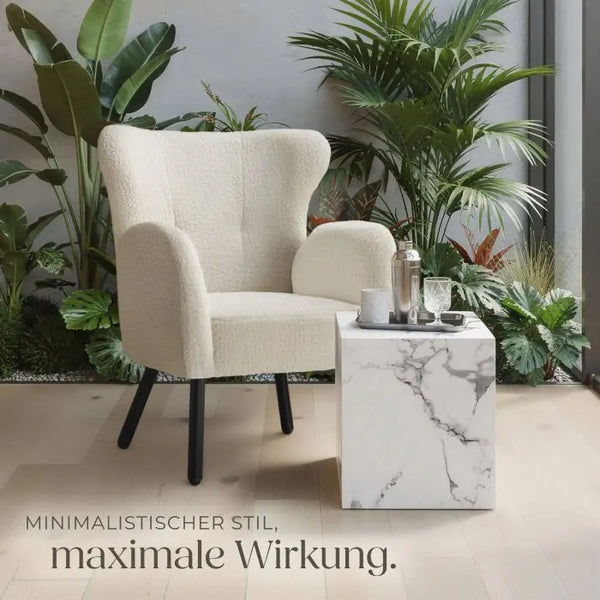 Couchtisch Lasley Würfel Marmor Optik weiss 45 x 45 x 50 cm