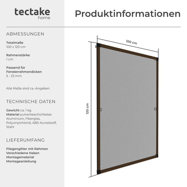 Fly screen brown 100 x 120 cm 
