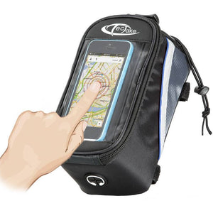 Fahrradtasche mit Rahmen-Befestigung für Smartphones schwarz/grau/blau 20,5 x 10 x 10,5 cm