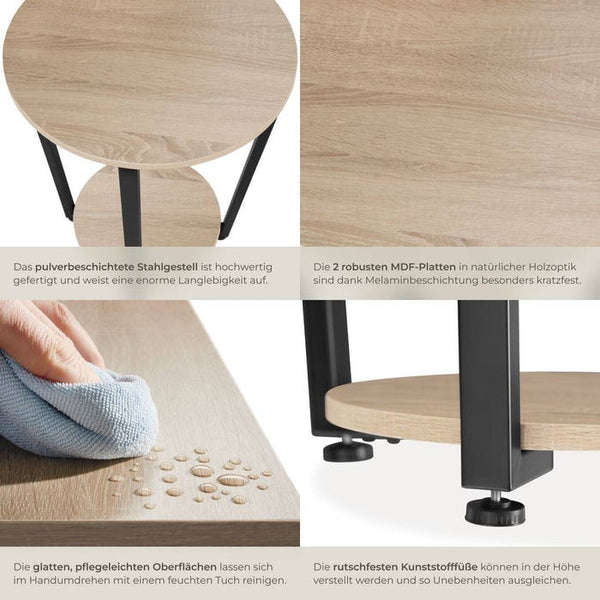 Beistelltisch Swindon Industrial Holz hell, Eiche Sonoma