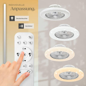 LED Deckenleuchte Storm mit Ventilator dimmbar weiss