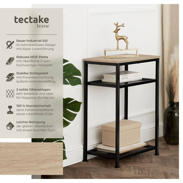 Beistelltisch York Industrial Holz hell, Eiche Sonoma