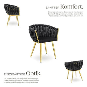 Set Esszimmerstuhl Astano schwarz/gold 6er Set