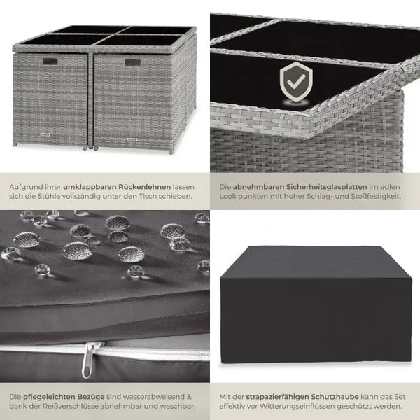 Aluminium Rattan Sitzgruppe Manhattan