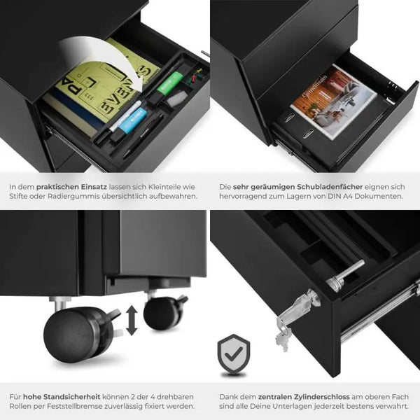 Aktenrollschrank Magna schwarz