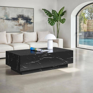 Couchtisch Lasley Marmor Optik schwarz 120 x 60 x 35 cm