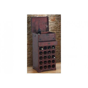 Weinregal Calvados Regal Holzregal Kolonialstil mit Schublade