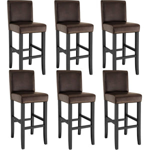 Brown bar stools, set of 6 