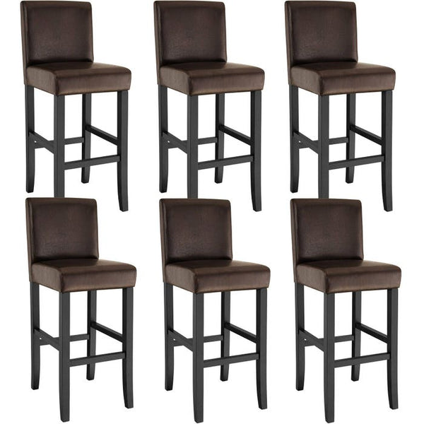 Brown bar stools, set of 6 