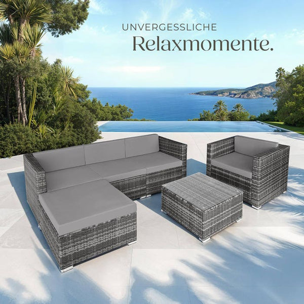 Rattan Lounge Milano grau