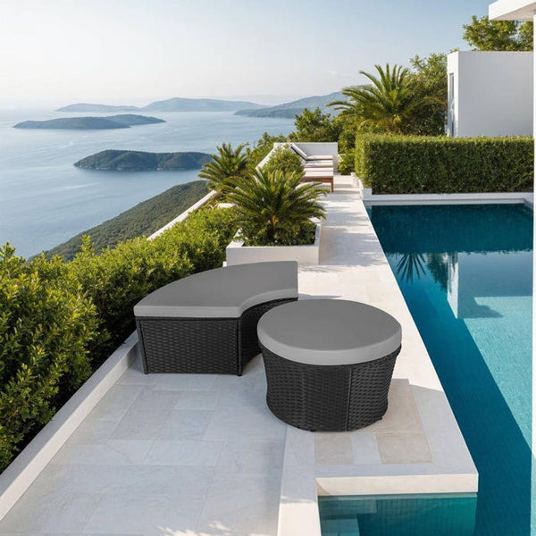 Rattan Sonneninsel Santorin schwarz