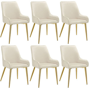 Polsterstuhl Avane, Samtoptik, Belastbarkeit 120 kg beige 6er Set