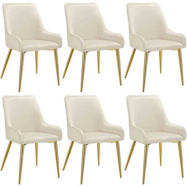 Polsterstuhl Avane, Samtoptik, Belastbarkeit 120 kg beige 6er Set