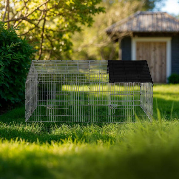 Freigehege Kaninchen, 180x75x75cm, schwarz
