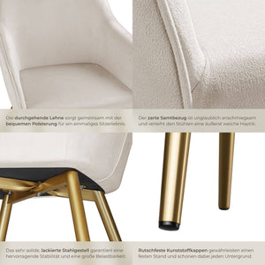 Stuhl Marilyn taupe/gold 2er Set