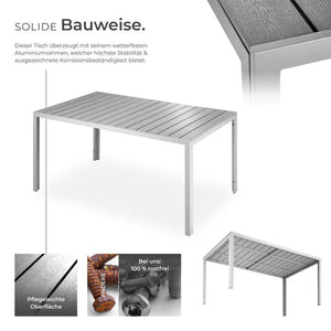 Gartentisch Bianca silber/grau